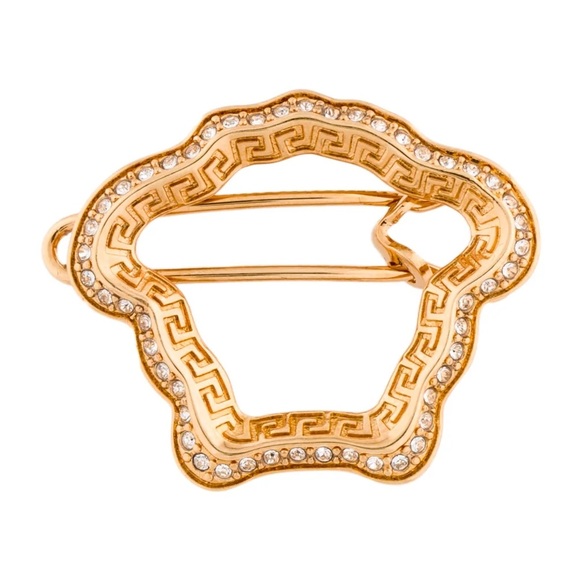 Versace Medusa Shape Embellished Hair Pin - Picture 4 of 5